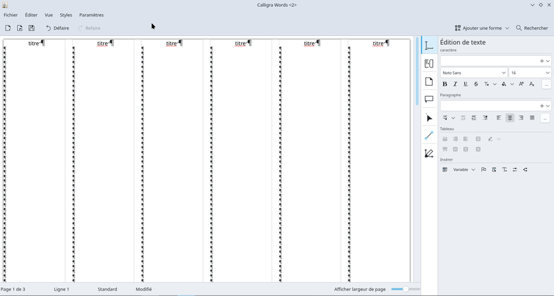 document personnalisé